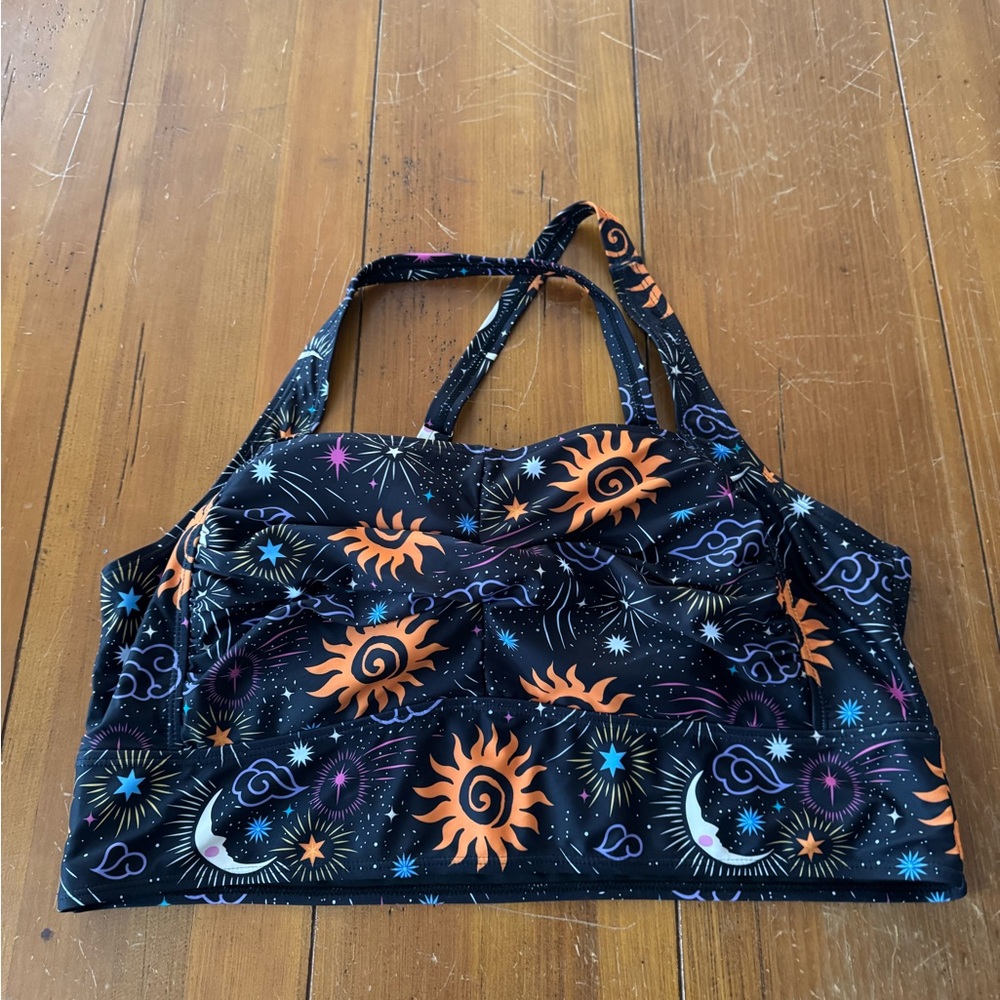 BloomChic Black and Orange Bikini Top